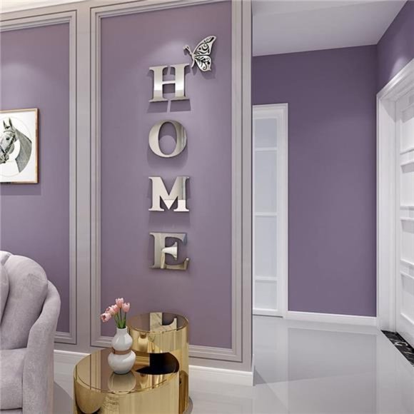 Home Wall Decor Letter Signs Acrylic Mirror Decoration Living Room Bedroom Luxe - Picture 2 of 7